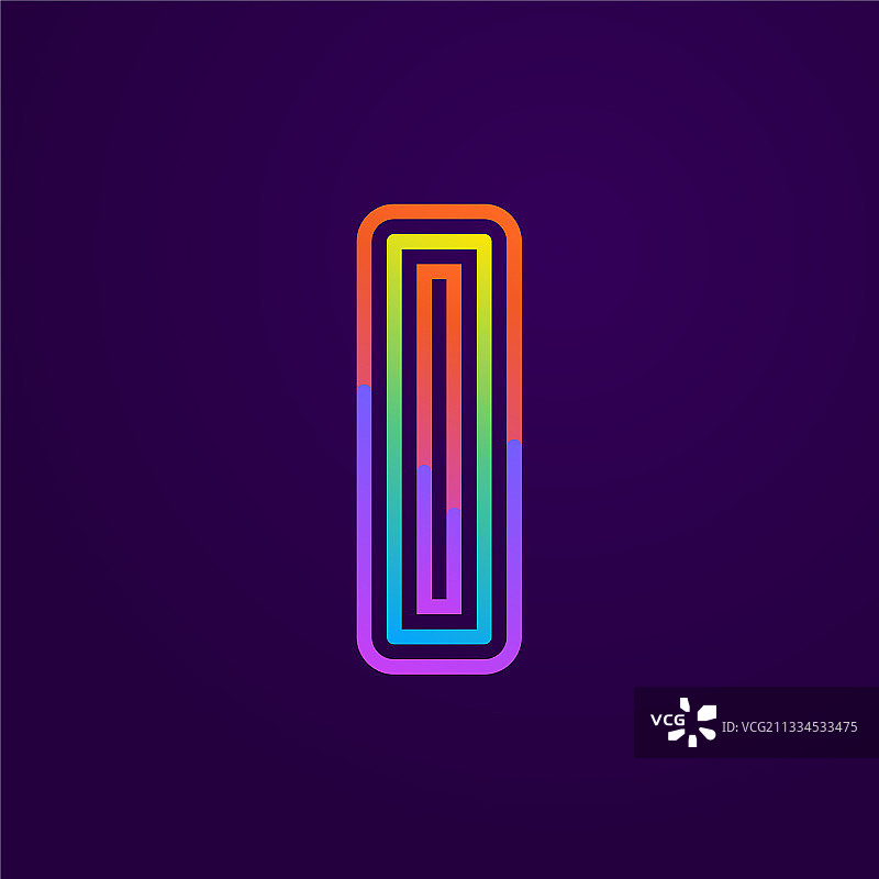 霓虹灯数字0线条标志图片素材