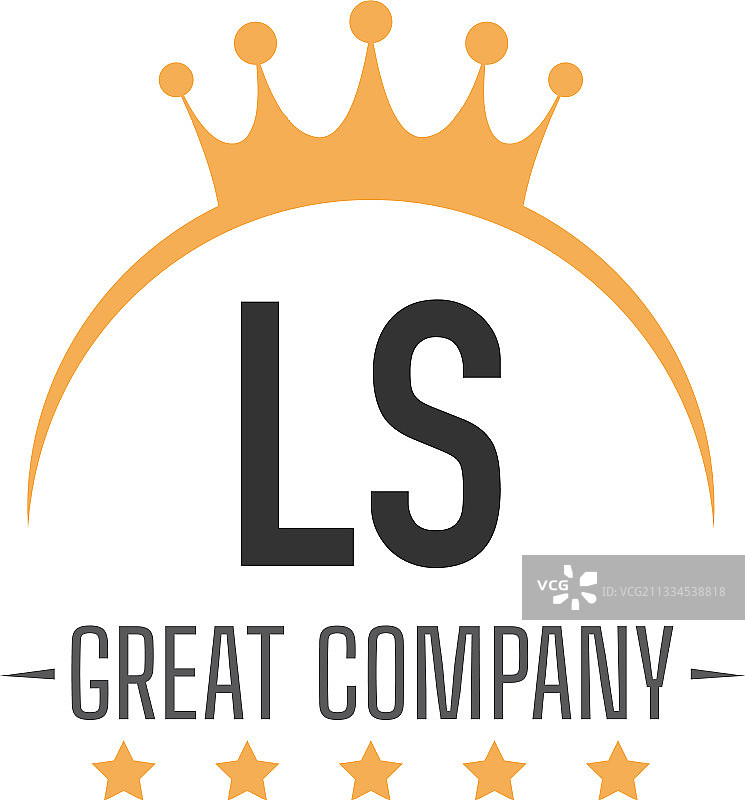 LS字母国王logo设计概念图片素材