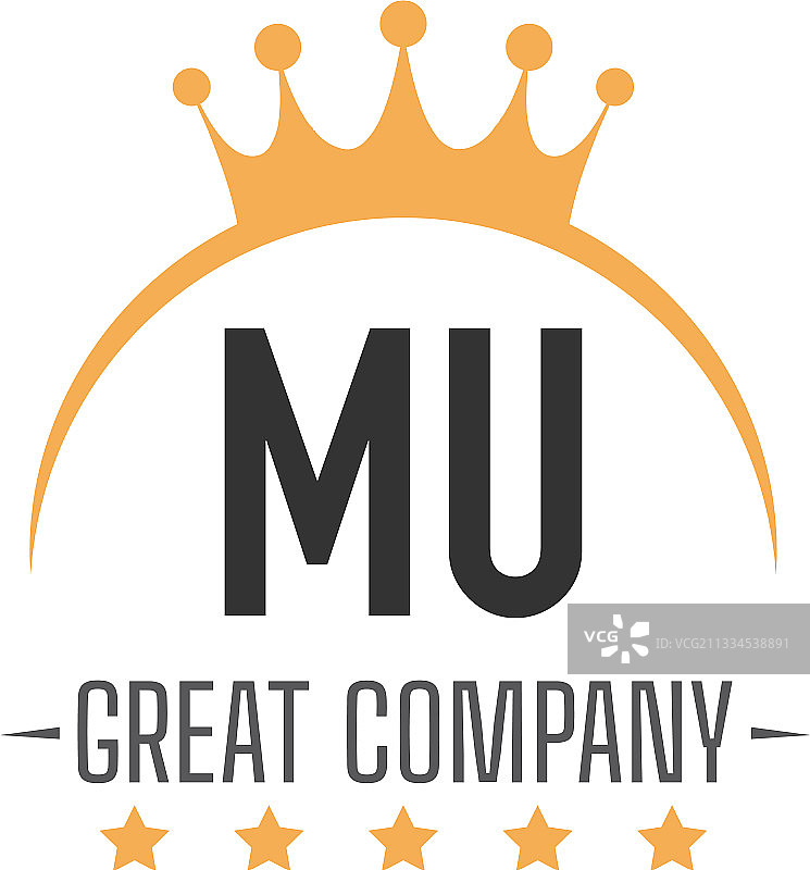 字母MU国王logo设计理念图片素材