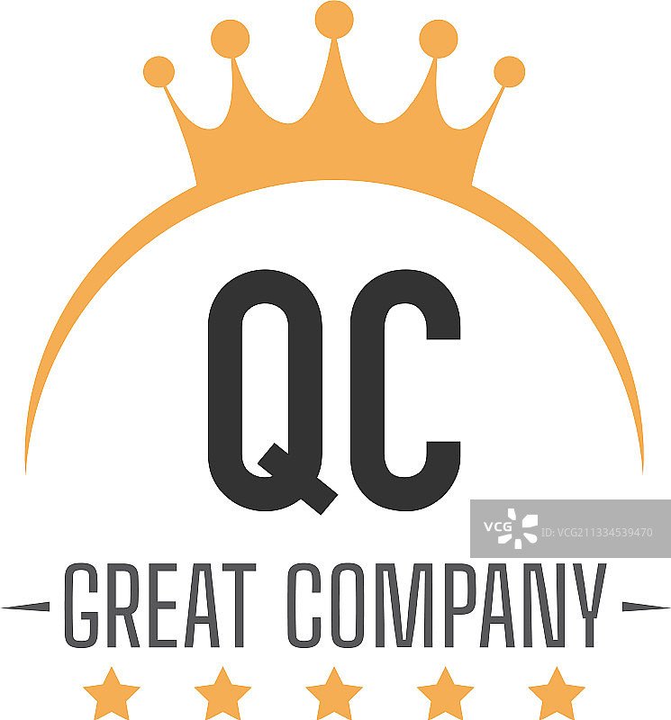 QC字母国王设计logo理念图片素材