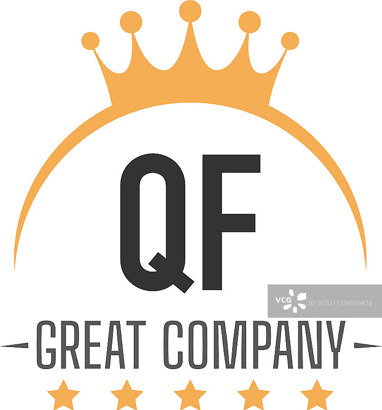 字母QF皇冠设计标志理念图片素材