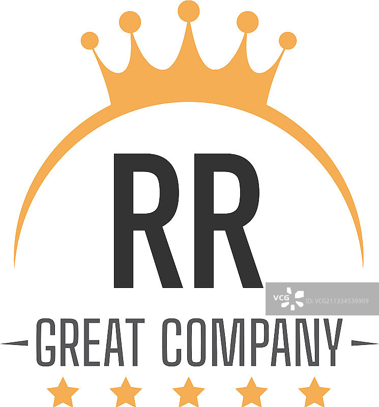 字母RR国王设计logo概念图片素材