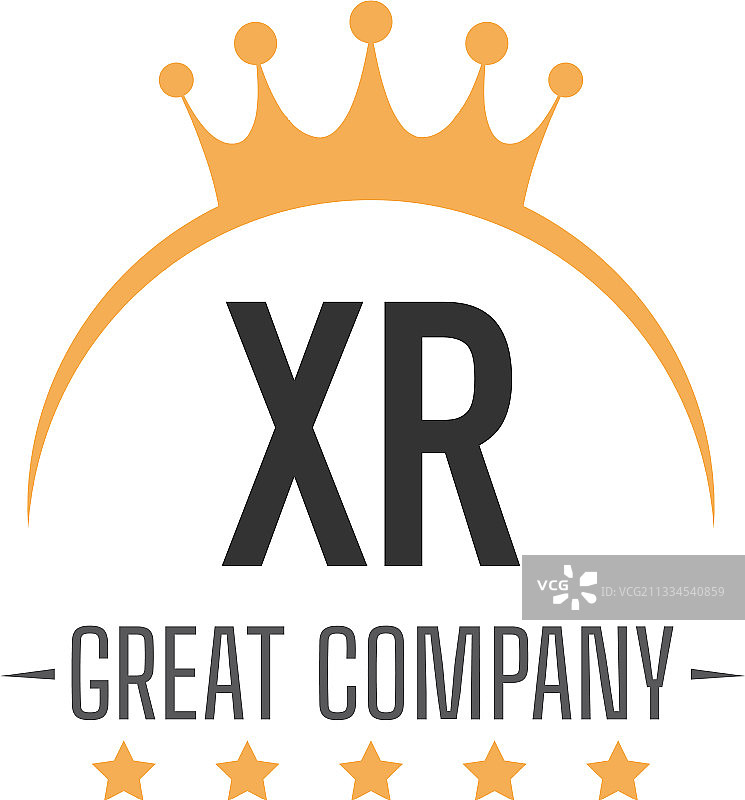 字母XR国王标志概念设计图片素材