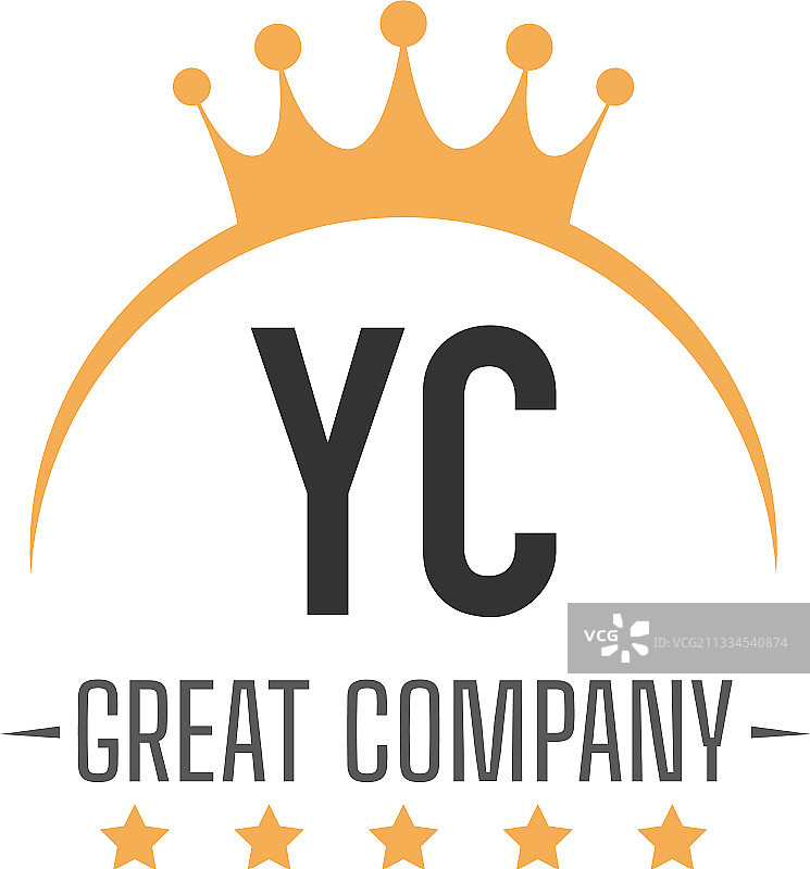 字母YC皇冠Logo设计理念图片素材