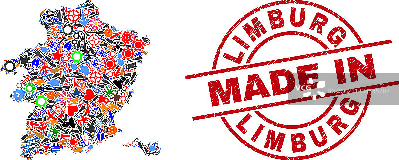 林堡省地图服务拼贴和制造图片素材