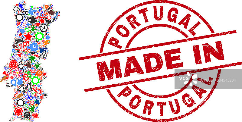 葡萄牙工业马赛克地图图片素材