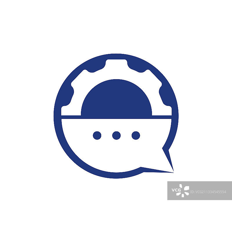齿轮聊天Logo设计模板图片素材
