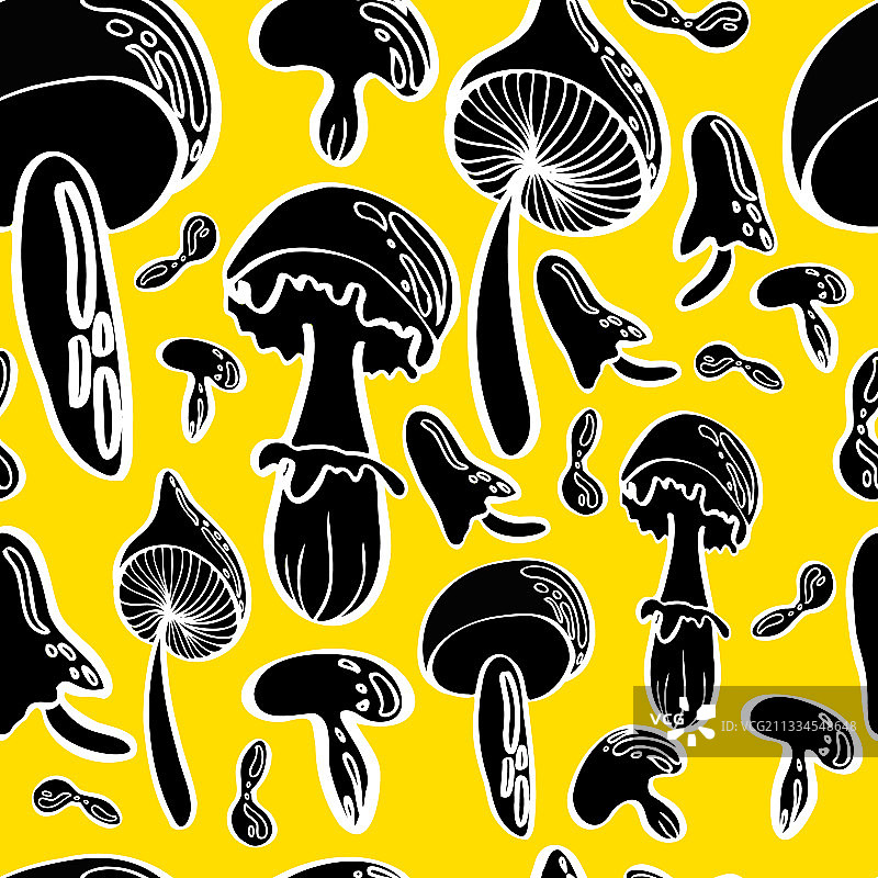 多种蘑菇无缝图案图片素材