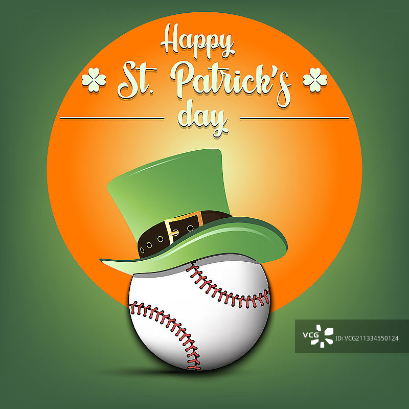 快乐的圣帕特里克节和棒球图片素材