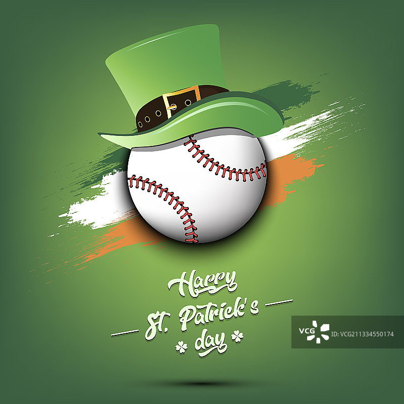 快乐的圣帕特里克节和棒球图片素材