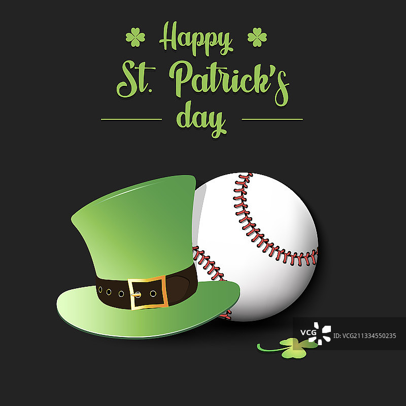 快乐的圣帕特里克节和棒球图片素材