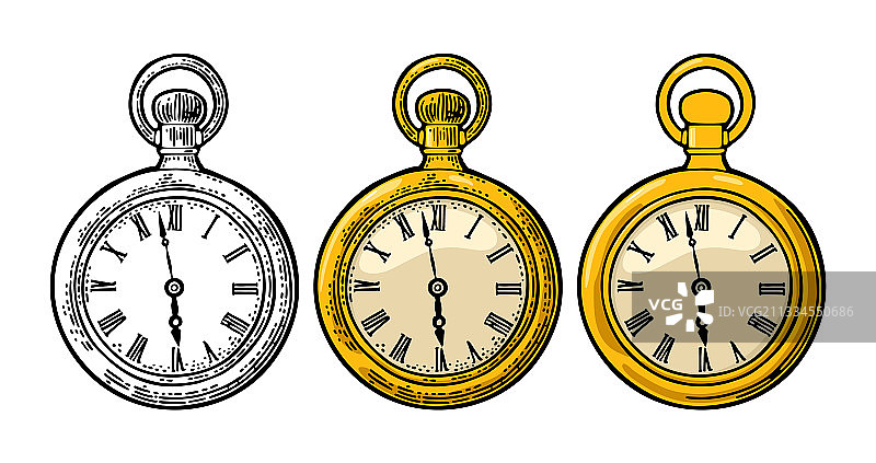 彩色复古怀表图片素材