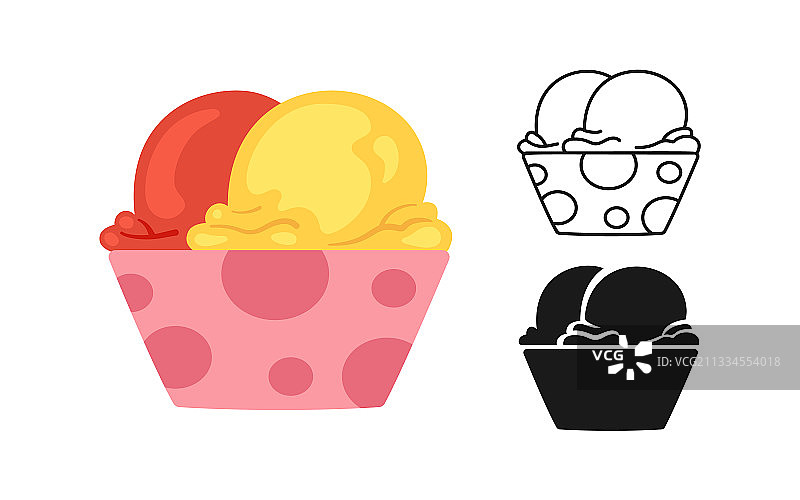 冰淇淋快餐卡通图标合集图片素材