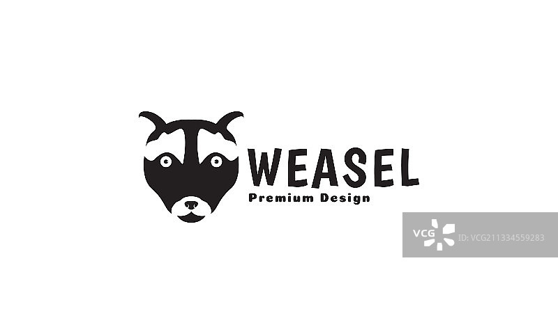 动物黄鼠狼黑色logo设计图标符号图片素材