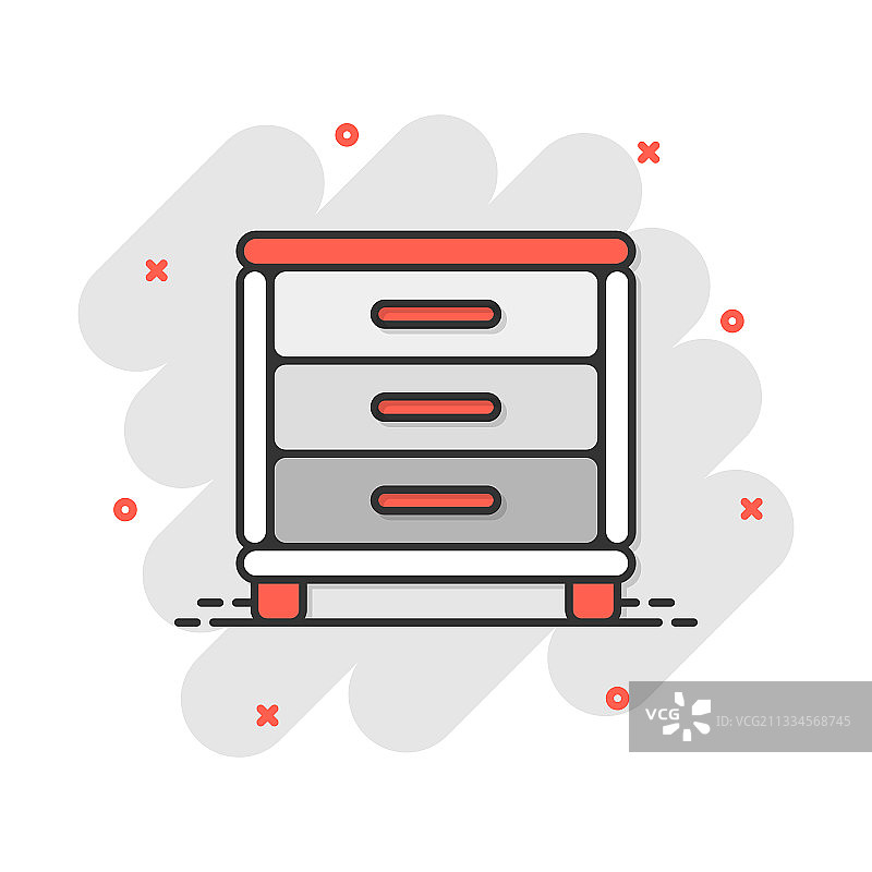 漫画风格的卡通橱柜图标图片素材