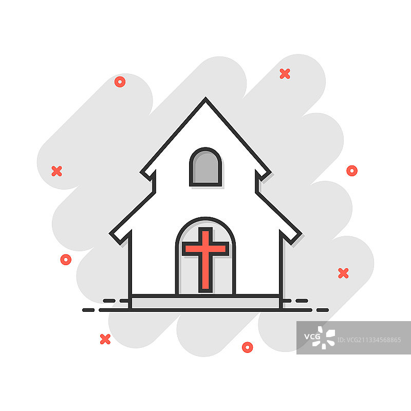 漫画风格的卡通教堂圣殿图标图片素材