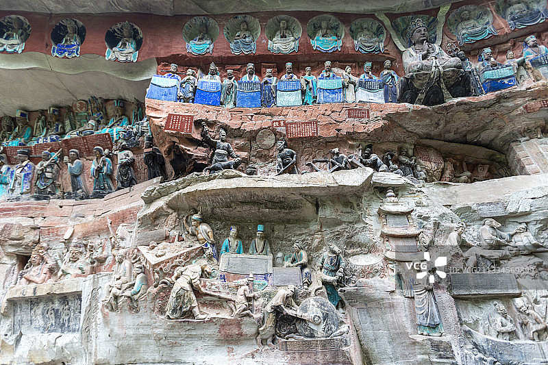 重庆大足石刻之宝顶山石刻：地狱变相图片素材