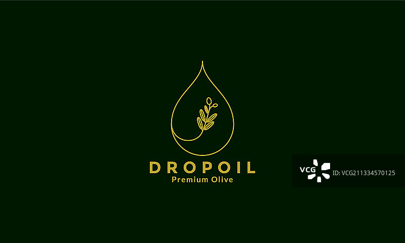 滴水线条橄榄油Logo设计图标图片素材
