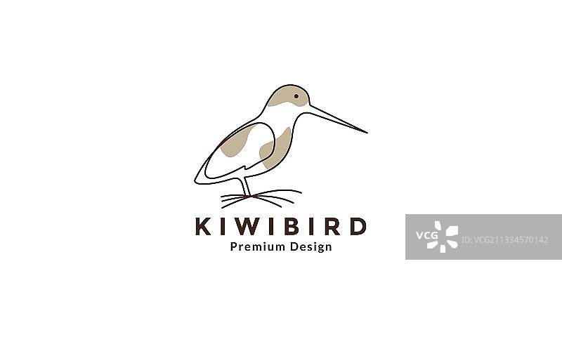 线条艺术抽象动物奇异鸟Logo设计图片素材