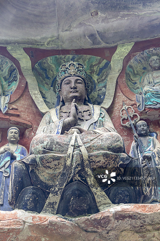 重庆大足石刻之宝顶山石刻：地狱变相——地藏王图片素材