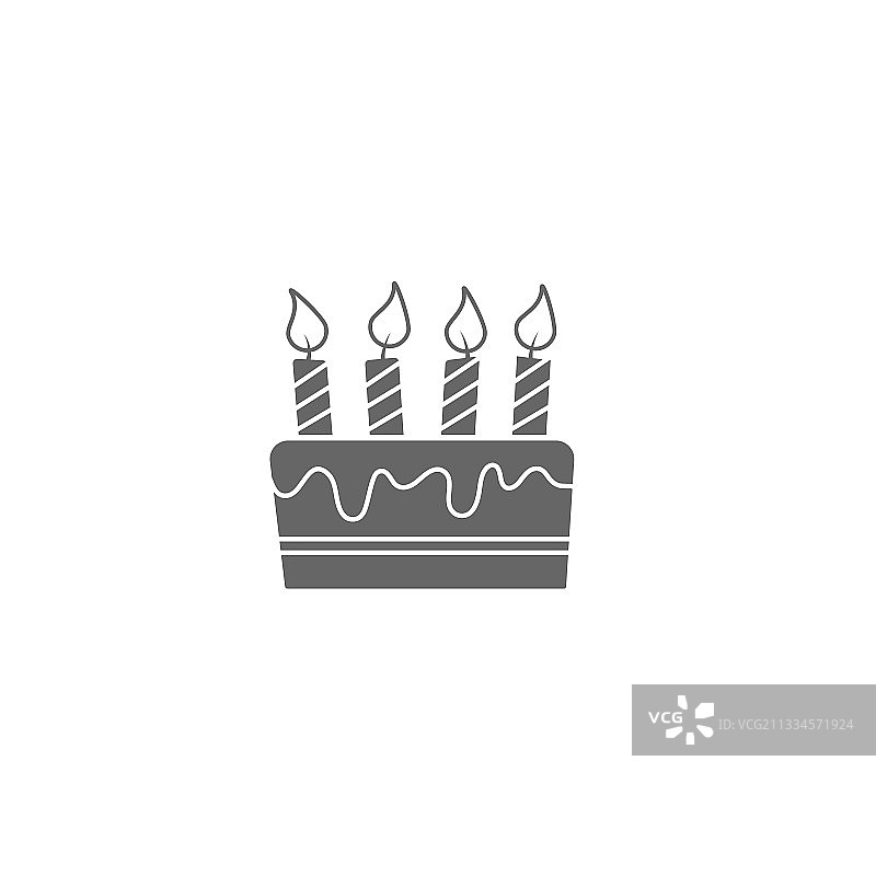 生日蛋糕剪影绘画图片素材