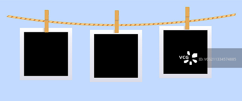 黑色方形空白照片串联样机图片素材