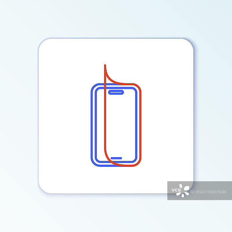 智能手机屏幕保护膜线条图标图片素材