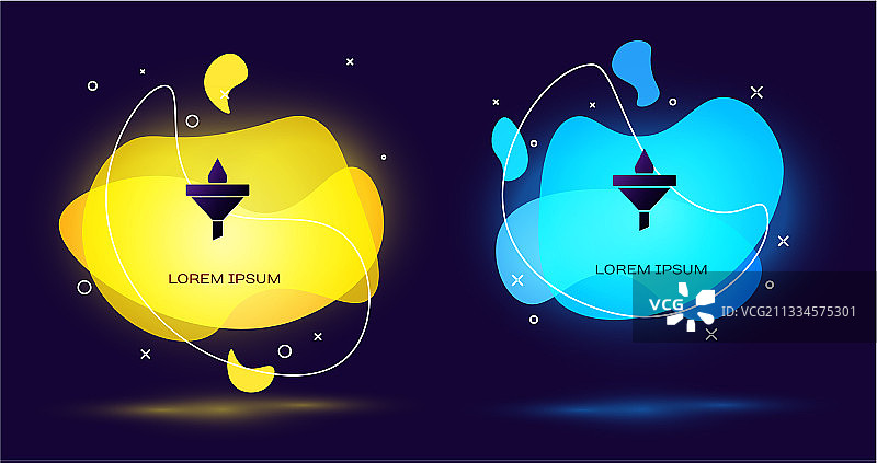 黑色漏斗或过滤器与马达油滴图标图片素材