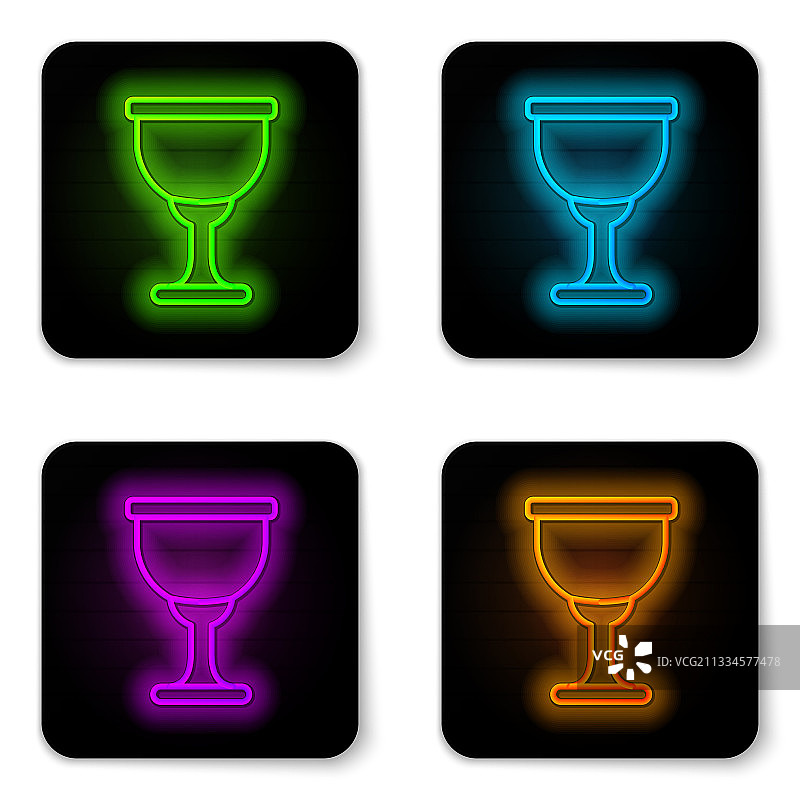 发光霓虹灯圣杯图标图片素材