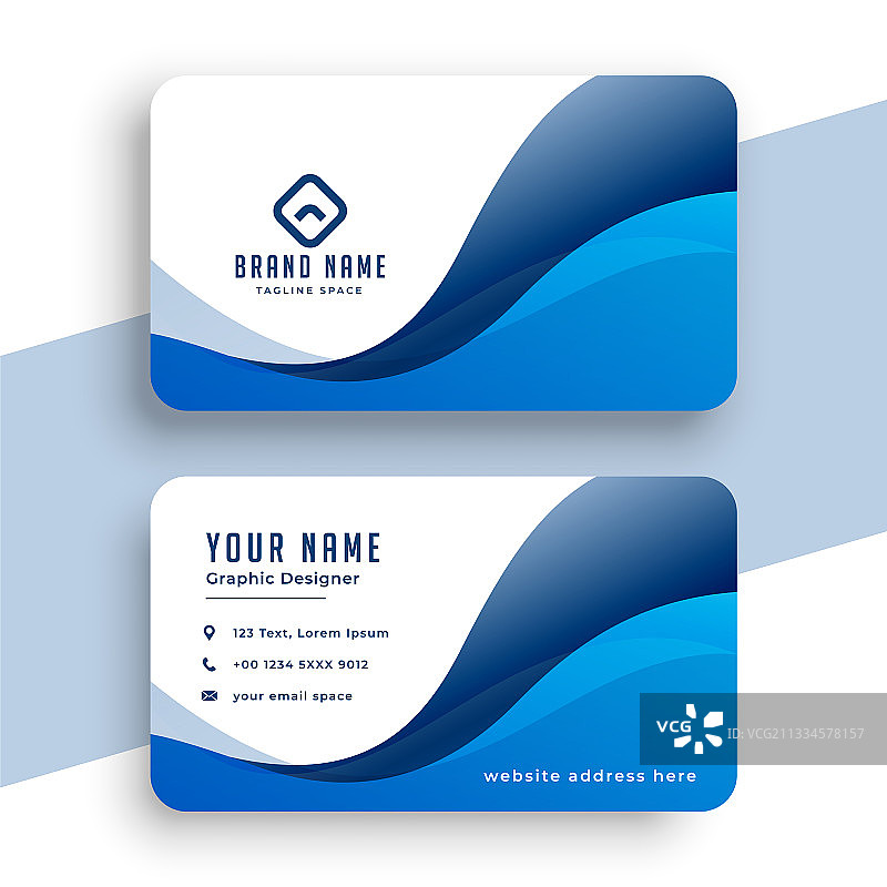 蓝色商业公司名片设计图片素材