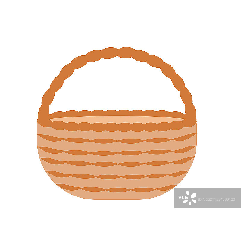 简约扁平风格的柳条筐图片素材