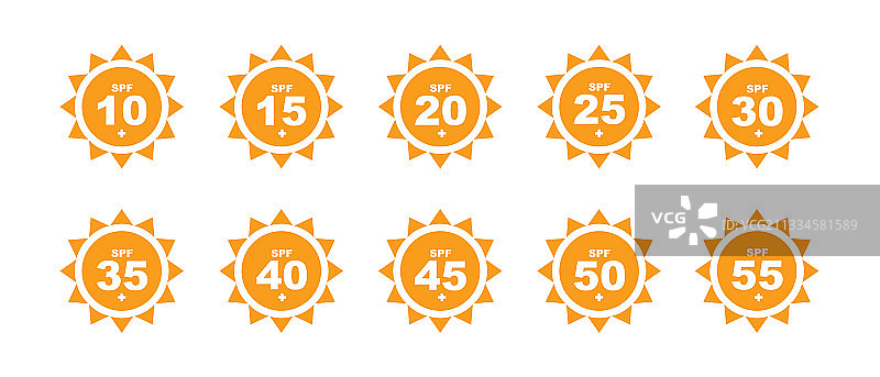 防晒指数保护太阳紫外线防护图标集图片素材