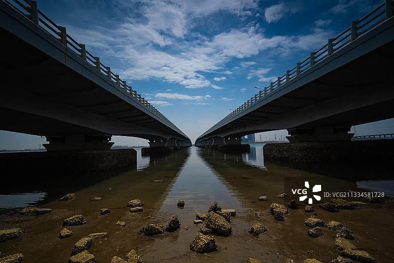 晴朗 中山大桥 曹妃甸图片素材