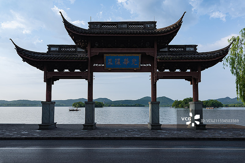 浙江杭州西湖光华复旦图片素材