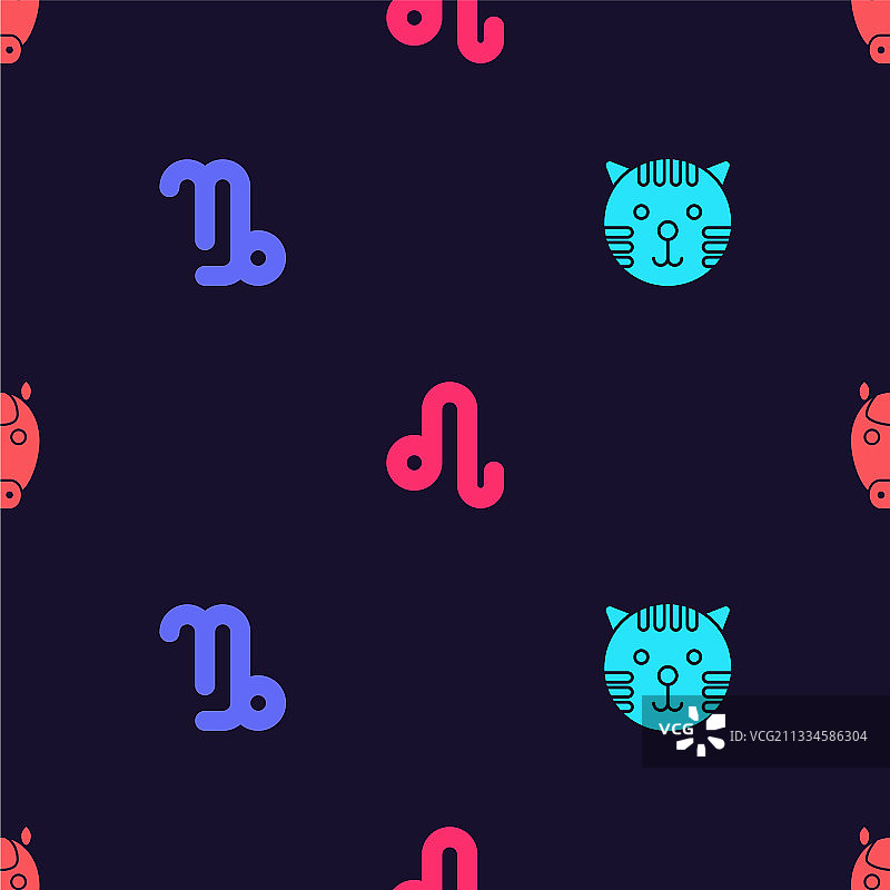 生肖老虎摩羯座狮子座和马图片素材