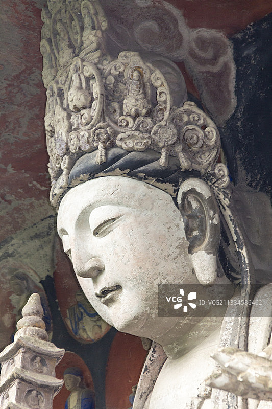 重庆大足石刻之宝顶山石刻：华严三圣像图片素材