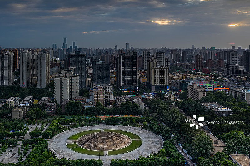 隋唐圜丘西望  西安图片素材
