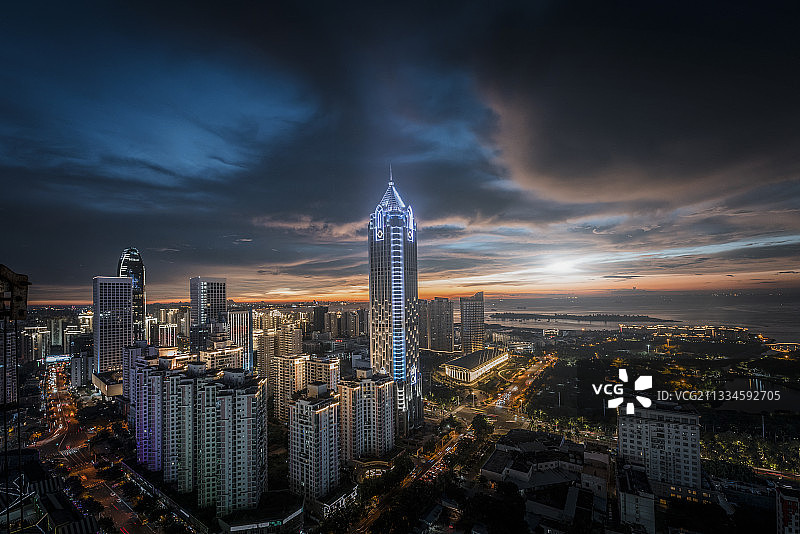 海口夜景图片素材