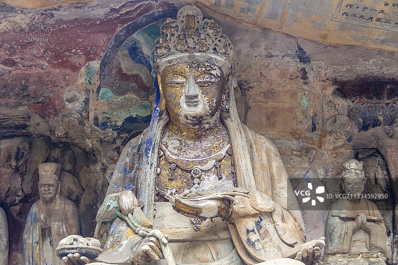 重庆大足石刻之宝顶山石刻：孔雀明王经变相图片素材