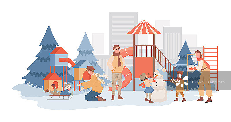 父母和孩子们共度时光图片素材