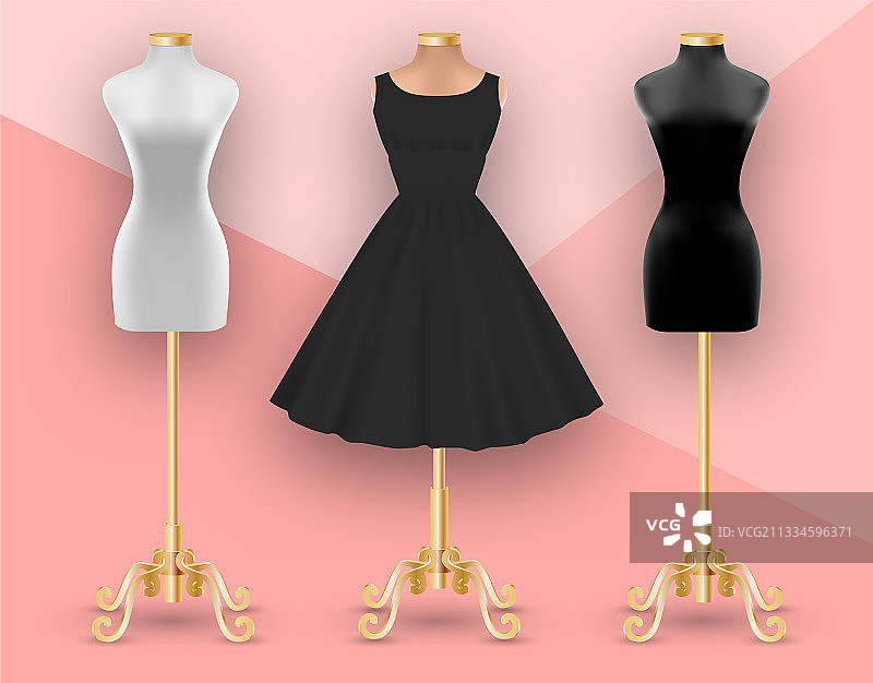 人体模型黑色女装样机图片素材