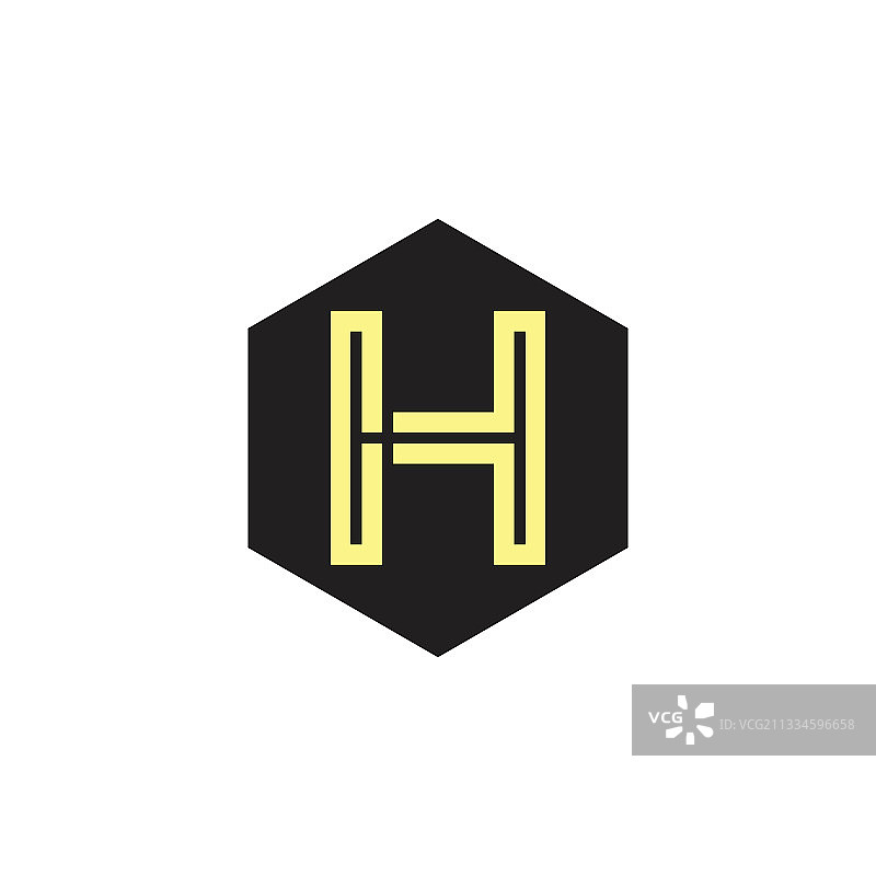字母HT六边形条纹logo图片素材
