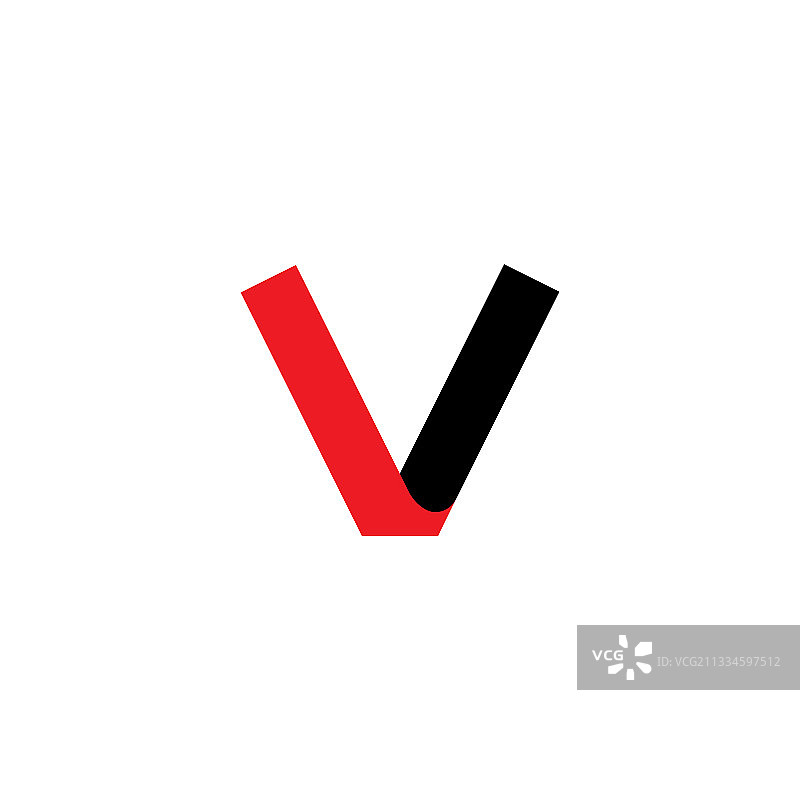 字母V简约循环3D扁平标志图片素材