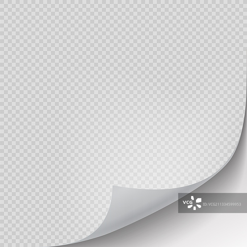 卷曲的页面角落翻转纸张逼真效果图片素材