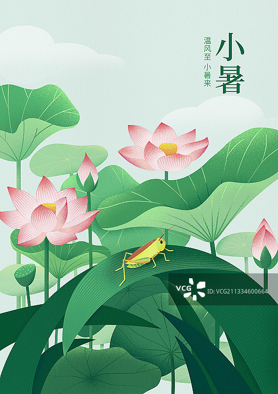 二十四节气小暑竖版带文字图片素材
