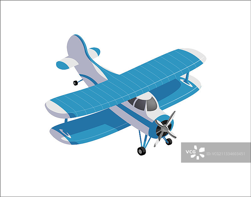 现代农用双翼飞机图片素材