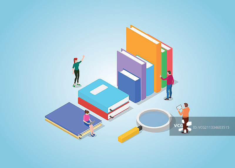 书籍搜索概念与书籍收藏图片素材