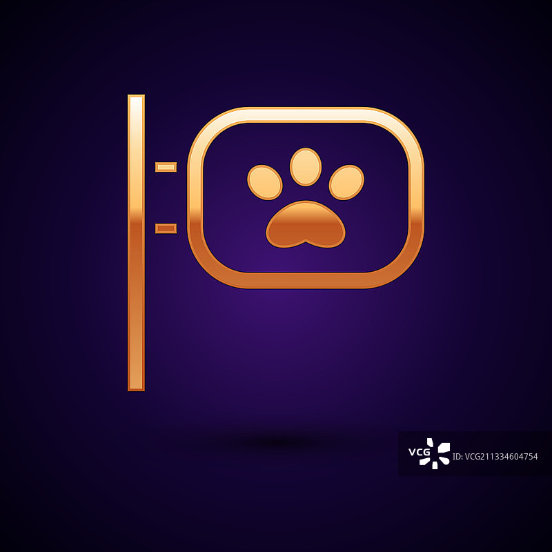 金色宠物美容图标，黑色背景图片素材