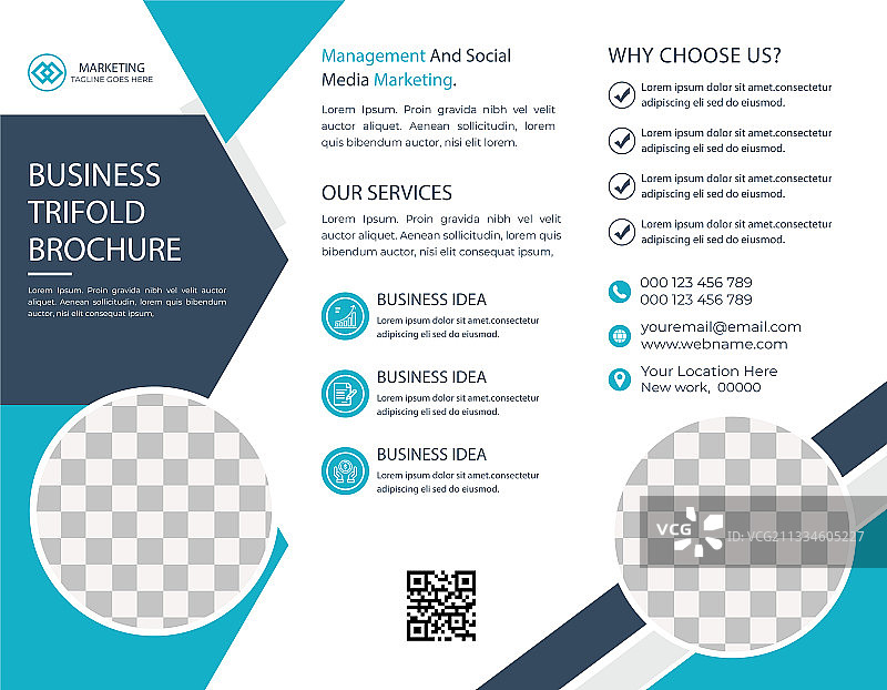 商业三折宣传册封面模板图片素材