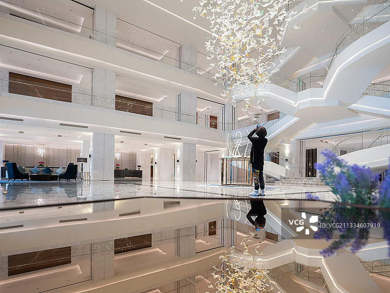 五星级酒店前台大堂图片素材